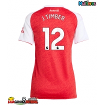 Camisa de Futebol Arsenal Jurrien Timber #12 Equipamento Principal Mulheres 2025-26 Manga Curta